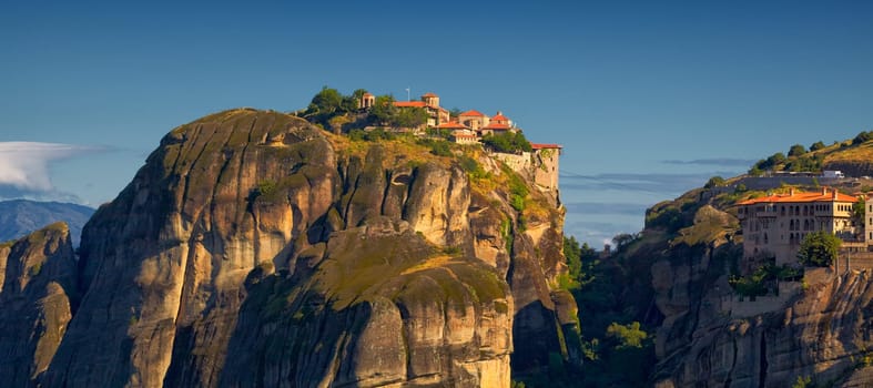 Meteora Monasteries during summer, in Trikala region, Greece.