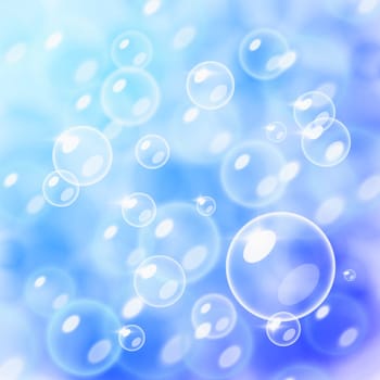 Blurred bubbles over a blue background