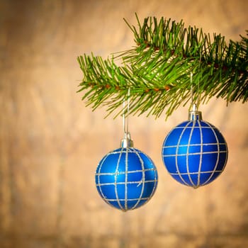 Christmas decorations on abstract background