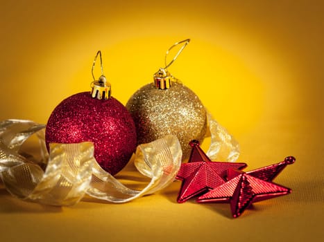 Christmas decorations on abstract background