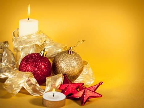 Christmas decorations on abstract background