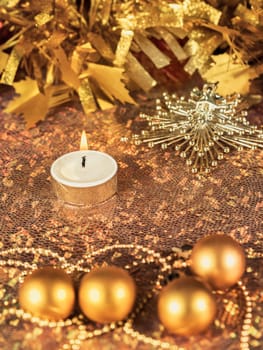 Christmas decorations on abstract background