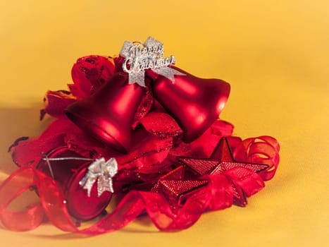 Christmas decorations on abstract background