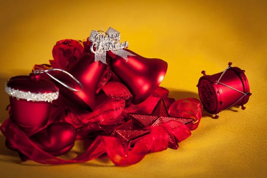 Christmas decorations on abstract background