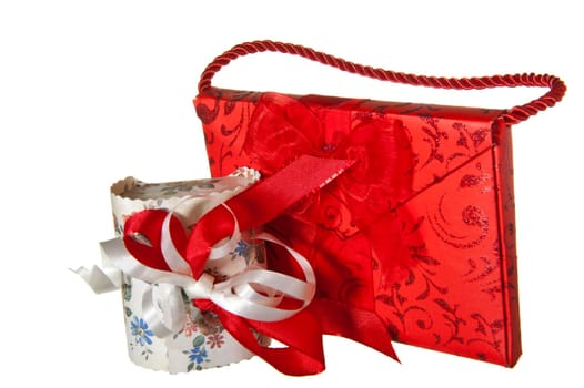 Christmas gift box on a white background