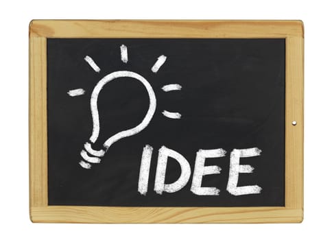 Idea written on a slate
