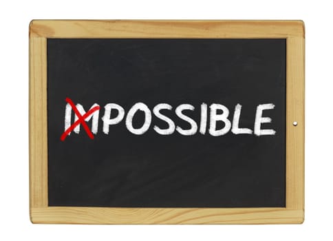 Impossible written on a slate