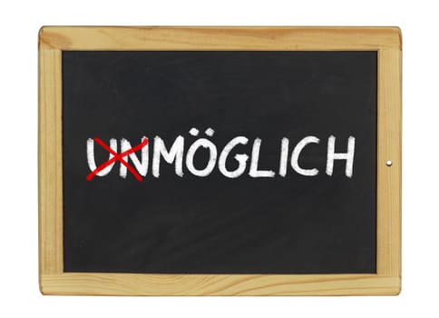 Impossible written on a slate