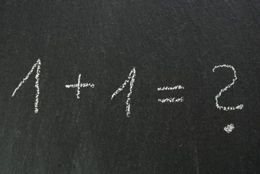 easy formula with questionmark on chalkboard