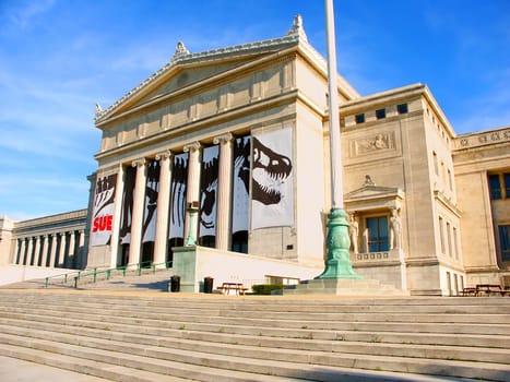 Chicago, USA - June 07, 2005: The Field Museum of Natural History entrance in Chicago, Illinois.  The Field Museum has been at the building shown here since 1921.