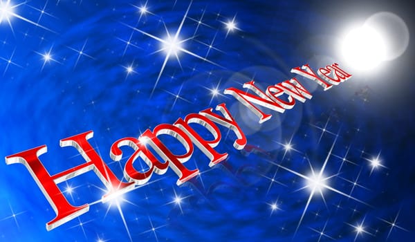 Year 2013 written with colored balls on a blue background