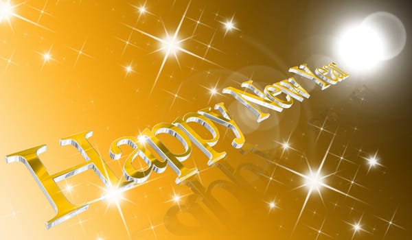 Year 2013 written with colored balls on a blue background