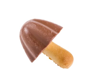 Chocolate biscuit with mushroom shape