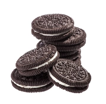 Chocolate cookies with creme filing