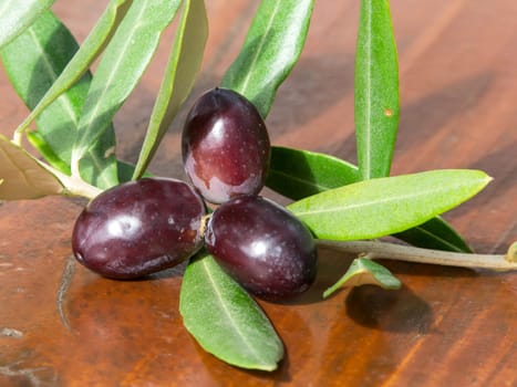 olives on the wooden table