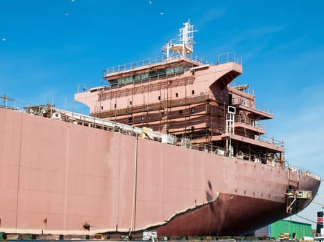brand new boat in shipyard