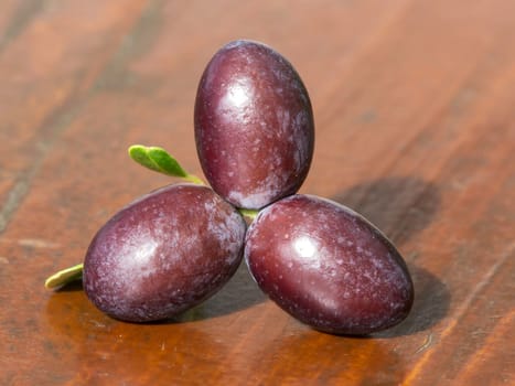 olives on the wooden table