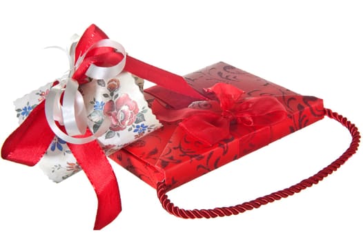 Christmas gift box on a white background