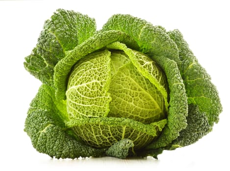 Fresh cabbage isolated on white