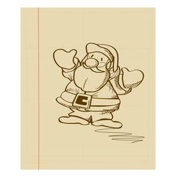 Doodle sketch drawing of and Santa Claus