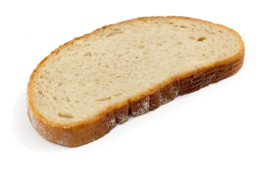 Bread,a slice of loaf on a white background