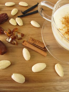 Warm almond milk with spices