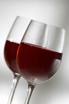 red wine in glass close up shoot