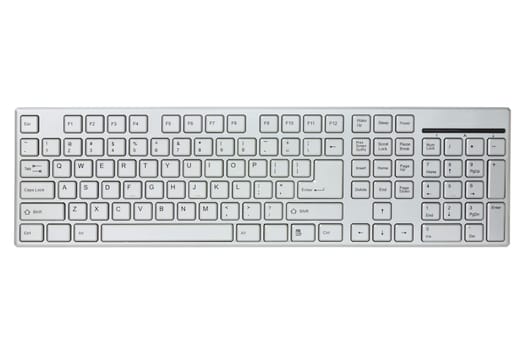 Modern computer keyboard isolated on a white background
