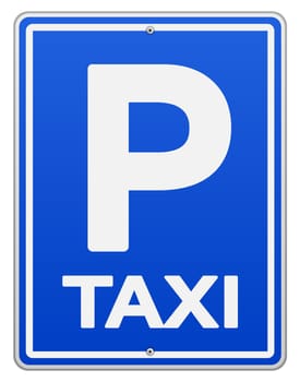 Parking Roadsign for Taxi Cars on blue background