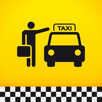 Passenger waiting for taxi with suitcase in hand
