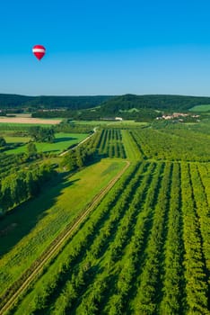 one Hot Air Balloon gathering in the countryside of France