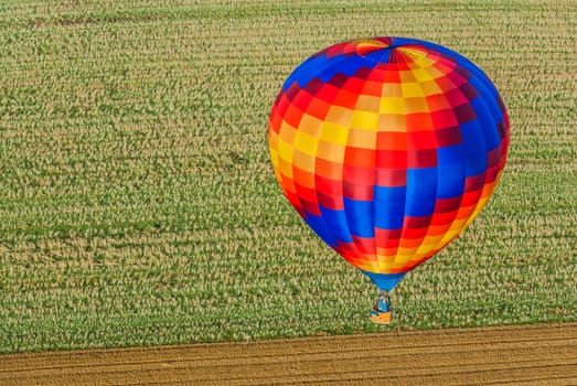 one Hot Air Balloon gathering in the countryside of France