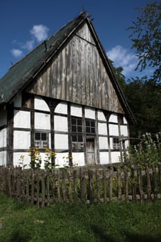 Half-timbered house with cottage garden