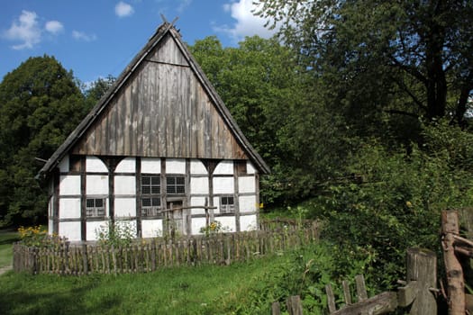 Half-timbered house with cottage garden