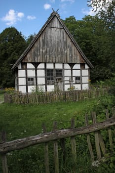 Half-timbered house with cottage garden