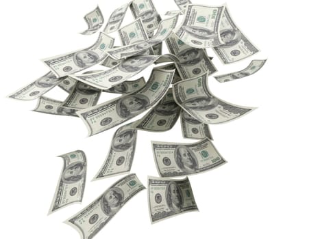 Falling Money $100 Bills