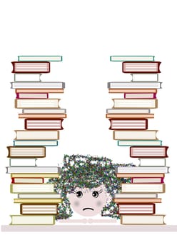 child, children, books, school, lazy ,education, sat, read, study, pupil, pupil, school, learn, baby, baby, fables, fable, education, angry, sad