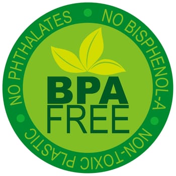 BPA Bisphenol-A and Phthalates Free Label for Non Toxic Plastic Illustration Isolated on White Background