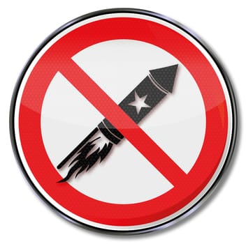 Prohibition sign rocket,noise,noise and noise pollution