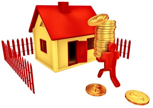 Person invest dollars in his future house