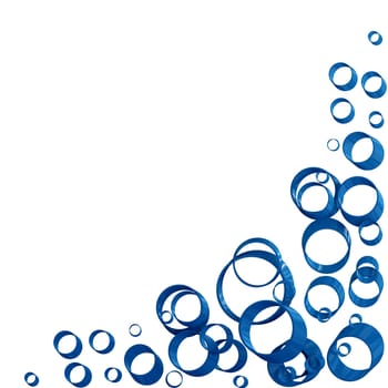 big and small rings folded triangle in the corner for advertise on white background