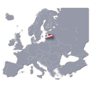 Map of Europe Latvia