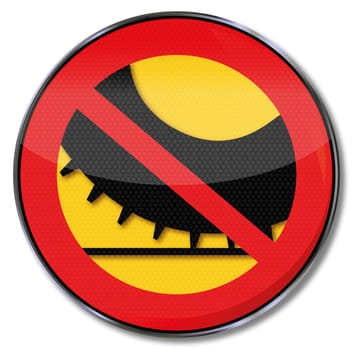 Sign do not use car tires with studs