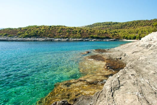 beautiful rocky beach in croatia