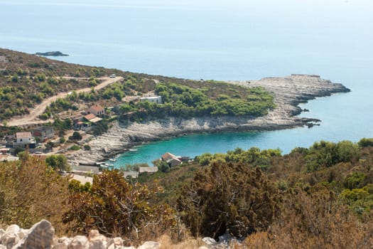 A scenic bay of Vis island in Croatia
