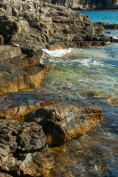 beautiful rocky beach in croatia