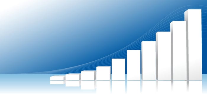 Vector illustration of statistical graph with increasing