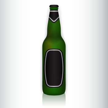 Vector illustration of a glass bottle with stickers