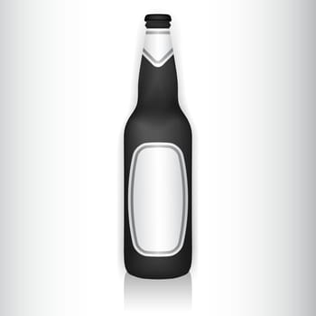 Vector illustration of a glass bottle with stickers