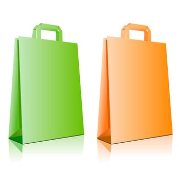 Vector illustration of colored bags